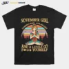 Yoga Girl November Girl I'M Mostly Peace Love And Light And A Little Go Fuck Yourself Vintage Retro Unisex T-Shirt