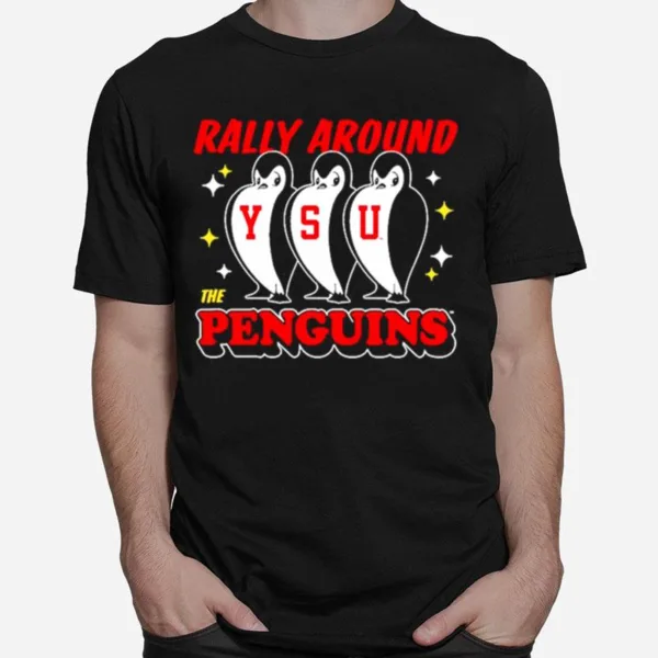 Ysu Retro Rally Around The Penguins Unisex T-Shirt